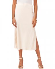 Vince Camuto Satin Side-Slit Midi Skirt Birch ID-ERHX9975