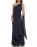 Vince Camuto One-Shoulder Scarf-Detail Gown Navy ID-VVSL7185