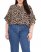 Vince Camuto Leopard-Print Ruffled-Sleeve Blouse (Plus Size) Rich Black ID-GGYN6820