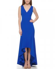 Vince Camuto Fluted-Hem Gown Cobalt ID-BYYA8474