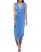 Vince Camuto Ruched Front-Slit V-Neck Gown Periwinkle ID-BWPO2109