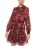 Vince Camuto Floral-Print Chiffon Dress Wine ID-IXGW9285