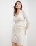 Vince Camuto Ruched V-Neck Dress Champagne ID-ATTV1223