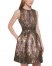 Vince Camuto Jacquard Fit-And-Flare Dress Brown ID-MBDR3195