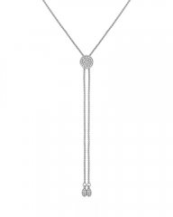 Vince Camuto Silvertone Pavé-Detail Slider Necklace Silver Metallic ID-PNCW1065