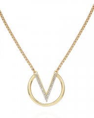 Vince Camuto "V" Pendant Necklace Gold Metallic ID-SUVS4091