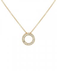 Vince Camuto Pavé-Embellished Circle Pendant Necklace Gold Metallic ID-JQJP2315