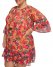 Vince Camuto Floral-Print Chiffon Ruffled Dress(Plus Size) Rust ID-BRBN5730