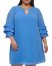 Vince Camuto Chiffon Layered-Sleeve Dress (Plus Size) Blue ID-EMBN1235