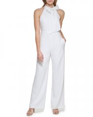 Vince Camuto Bow-Neck Halter Jumpsuit Ivory ID-KRWD3105