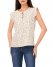 Vince Camuto Floral-Print Ruffled-Cap-Sleeve Blouse Dark Brown ID-GAHO4465