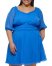 Vince Camuto Chiffon Ruffled-Neckline Fit-And-Flare Dress(Plus Size) Periwinkle ID-ZEPZ0108