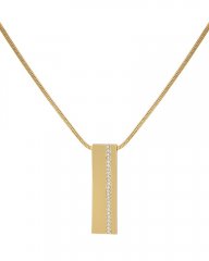 Vince Camuto Pavé Rectangle Pendant Necklace Gold Metallic ID-VYAQ3438