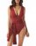 Vince Camuto Plunge-Cut One-Piece Swimsuit Sangria ID-RMOX4660