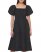 Vince Camuto Smocked Puff-Sleeve Midi Dress Black ID-VVUJ7499