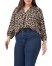 Vince Camuto Leopard-Print V-Neck Top (Plus Size) Rich Black ID-OGHC0971