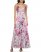 Vince Camuto Floral Print Satin Gown Fuchsia ID-WUEU0670