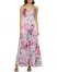 Vince Camuto Floral Print Satin Gown Fuchsia ID-WUEU0670