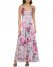Vince Camuto Floral Print Satin Gown Fuchsia ID-WUEU0670