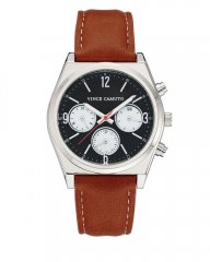 Vince Camuto Multifunction Faux Leather Band Watch Brown ID-DRYP5725