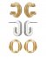 Vince Camuto Two-Tone Earring Trio Gold Metallic ID-WUAP3545