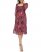 Vince Camuto Floral-Print Smocked Midi Dress Berry ID-WZQD4317