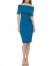 Vince Camuto Pleated Off-The-Shoulder Midi Dress (Petite) Teal Blue ID-YKWN3920