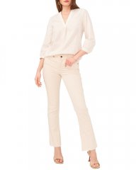 Vince Camuto Striped V-Neck Blouse Off White ID-NFJR3763