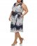 Vince Camuto Floral-Print V-Neck Midi Dress (Plus Size) Blue ID-MFYP5167