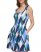 Vince Camuto Abstract Chevron-Print Fit-And-Flare Dress Blue Chevron ID-SCUA4407