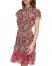 Vince Camuto Printed Smocked Ruffled-Sleeve Dress Brown ID-TISD0295