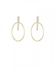 Vince Camuto Pavé Spike Hoop Earrings Gold Metallic ID-OITY0044