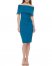 Vince Camuto Pleated Off-The-Shoulder Midi Dress (Petite) Teal Blue ID-XUSB7689