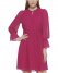 Vince Camuto Chiffon Shirred-Waist Dress Magenta ID-STJT7198