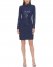 Vince Camuto Ruched Mock-Neck Cocktail Dress Navy ID-IJAD3581