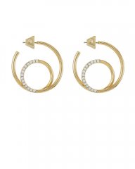 Vince Camuto Pavé-Embellisehd Double-Hoop Earrings Gold Metallic ID-DVVI8255