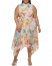 Vince Camuto Floral-Print Handkerchief-Hem Midi Dress (Plus Size) Off White ID-QOEG0949