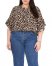 Vince Camuto Leopard-Print Ruffled-Sleeve Blouse (Plus Size) Rich Black ID-TCPO3489