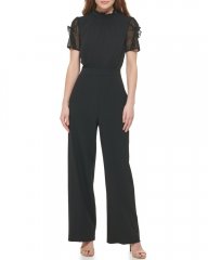 Vince Camuto Puff-Sleeve Jumpsuit Black ID-MAZM7238