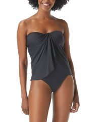 Vince Camuto Draped Tankini Top Black ID-XLQM2142