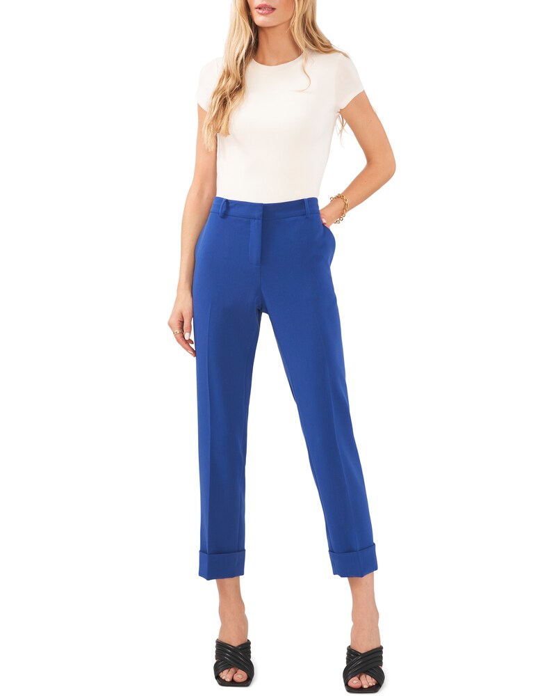 Vince Camuto Cuffed Flat-Front Pants Twilight Blue ID-ARXJ3526