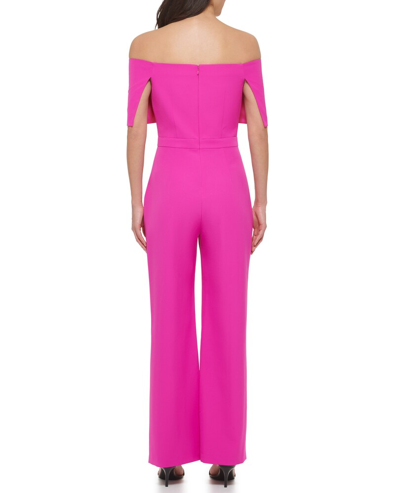 Vince Camuto Off-The-Shoulder Overlay Jumpsuit Fuchsia ID-ASZN8009
