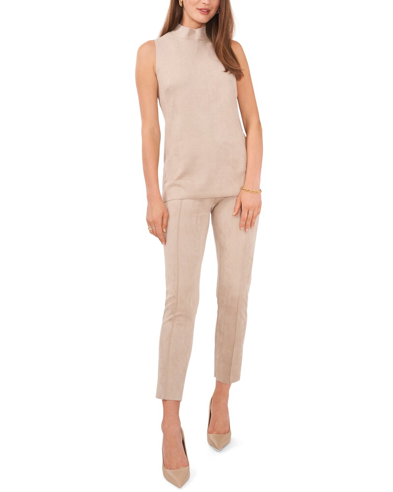 Vince Camuto Sleeveless Mock-Neck Top Latte ID-AVIG0403