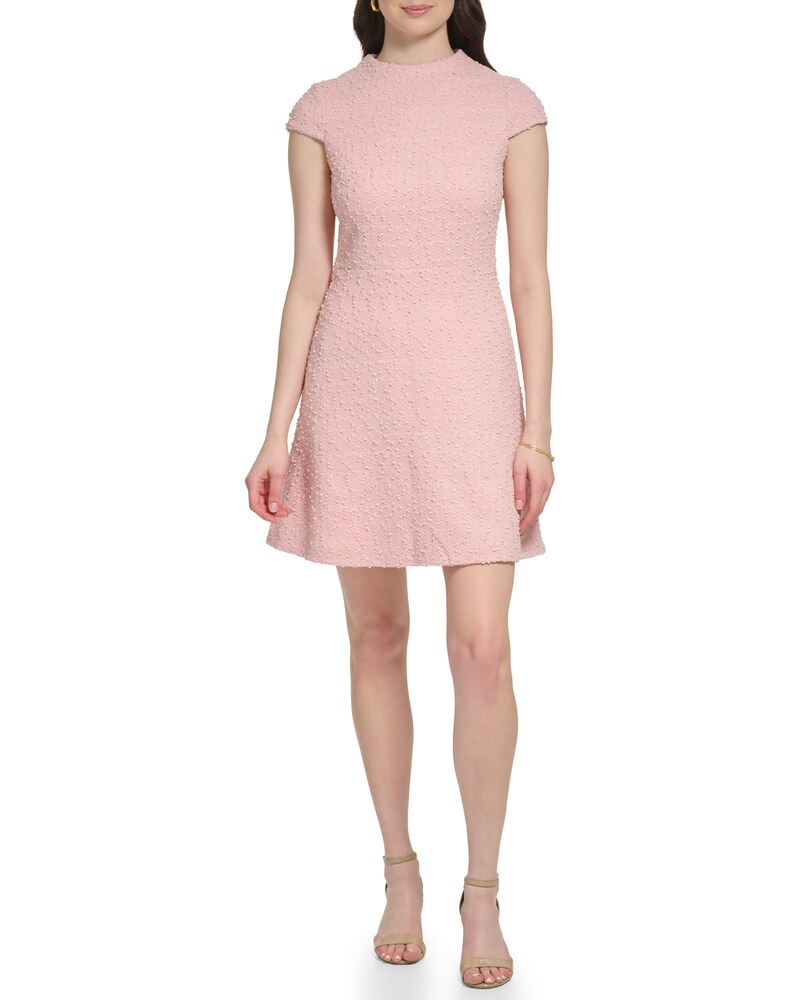 Vince Camuto Bouclé Fit-And-Flare Dress Blush ID-AXIL6828