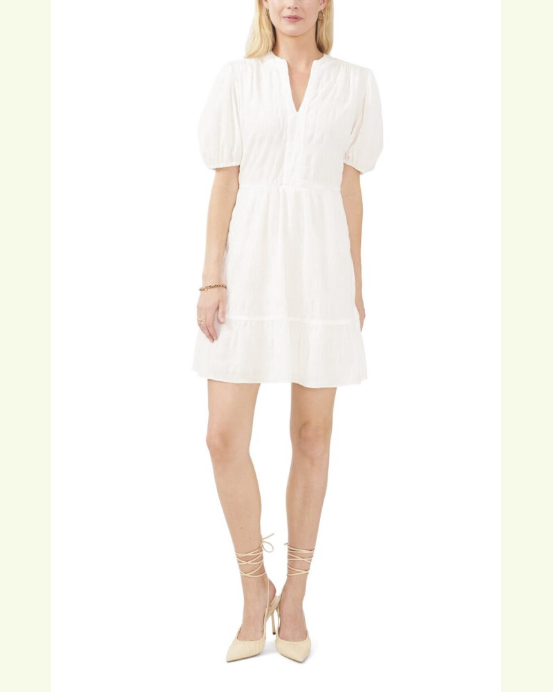 Vince Camuto Split-Neck Dress New Ivory ID-AYJZ0815
