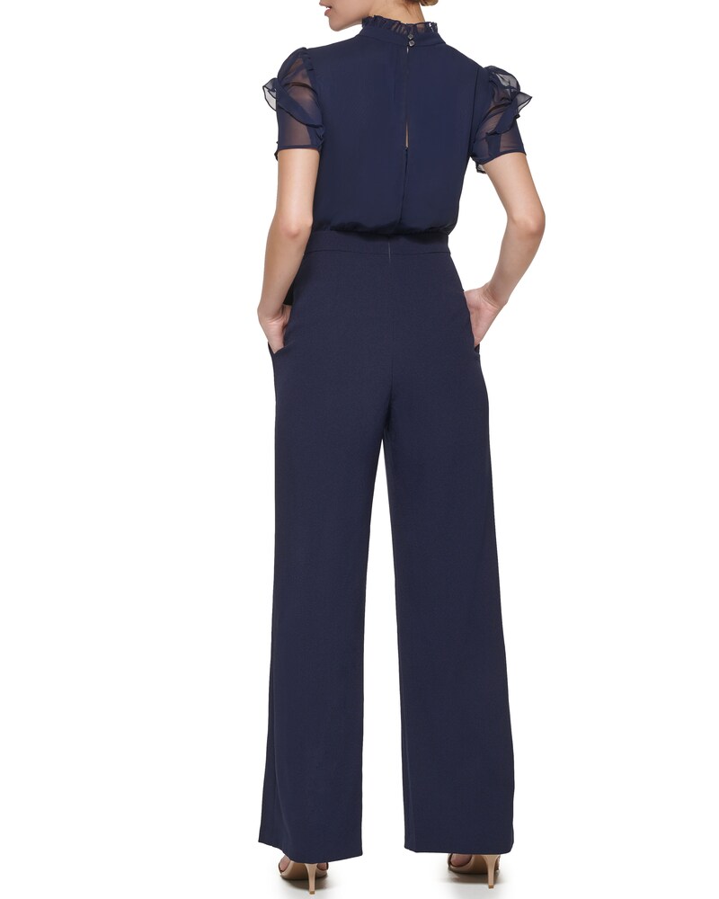 Vince Camuto Puff-Sleeve Jumpsuit Navy ID-BANM9582