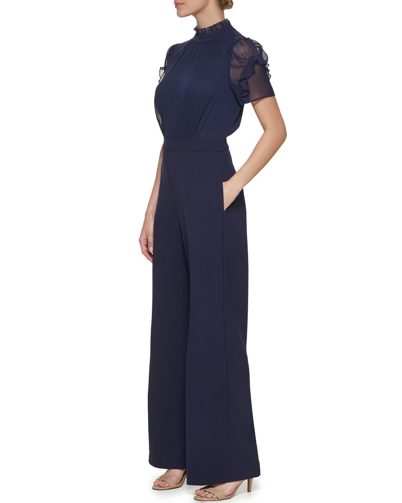 Vince Camuto Puff-Sleeve Jumpsuit Navy ID-BANM9582
