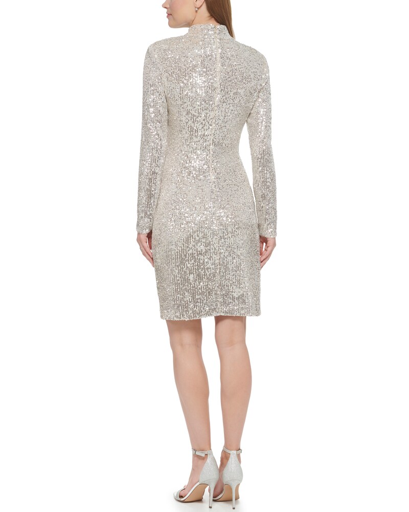 Vince Camuto Sequined Cocktail Dress Champagne ID-BJFD2217
