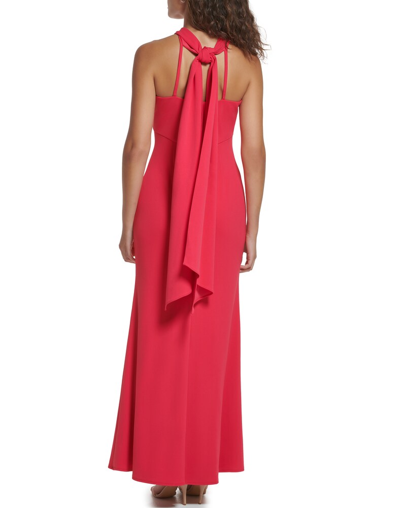 Vince Camuto Scarf-Detail Halter Gown Red ID-BMZI6230