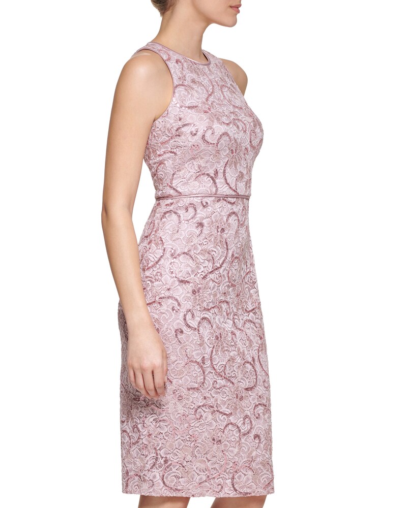 Vince Camuto Sequined-Lace Sheath (Petite) Blush ID-BQOJ5446